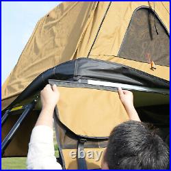 2-3paxs Soft Shell Car Roof Top Tent Panoramic Skylight Ladder Fits SUV Camping