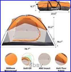 2/6 Family Camping Tents, Outdoor Double Layers Waterproof Windproof with Top xc