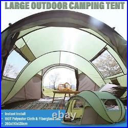 2-6 Person Camping Automatic Pop Up Tent Waterproof Outdoor Large Hiking Green