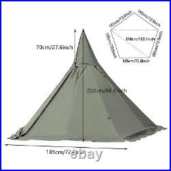 2 Doors Tent Travel Teepee Tent 4-Season Camping Equipment Pyramid Tent Portable