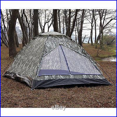 2 Person Camping Hiking Travelling Dome Light Camouflage Tent w/ Carry Bag SALE