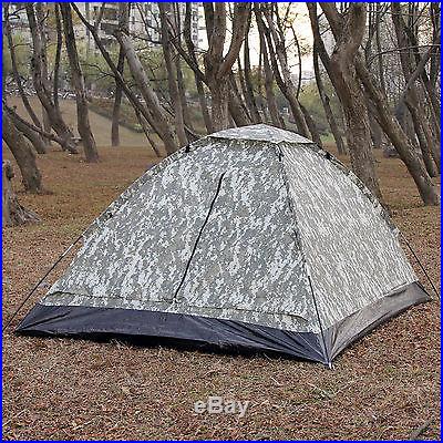 2 Person Camping Hiking Travelling Dome Light Camouflage Tent w/ Carry Bag SALE