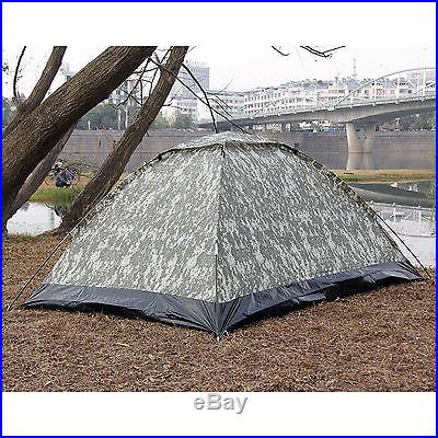 2 Person Camping Hiking Travelling Dome Light Camouflage Tent w/ Carry Bag SALE