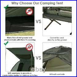 2-Person Compact Portable Pop-Up Tent Camping Cot With Air Mattress & Sleeping Bag