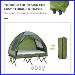 2 Person Foldable Camping Cot with Tent, Bedspread, Air Mattress 2 Person Foldable Camping Cot with Tent, Bedspread, Air Mattress