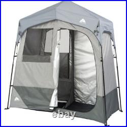 2 Room Camping Instant Shower Utility Shelter Outdoor Privacy Tent Gray Color