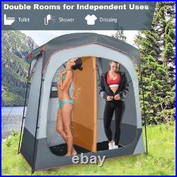 2 Rooms Shower Tent Pop-Up Privacy Tent Outdoor Camping Portable withInside Pocket