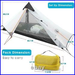 3F UL Gear Lanshan Ultralight Tent, 1 Person, White Backpacking Tent Hiking Gear