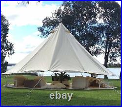 3M4M5M6M Glamping Canvas Bell Tent Waterproof Tipi Teepe Camping Yurt Tent Stove