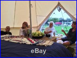 3M/9.8ft 3-5 Persons Waterproof Canvas Bell Tent Outdoor Camping Beige Bell Tent