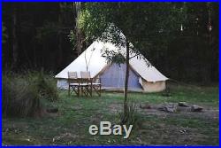 3M Cotton Canvas Bell Tent Waterproof Glamping Camping Beach Yurt Tent Family