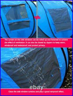 3/4Person Man Family Tent Blue Instant Pop Up Tent Breathable Outdoor Camping UK