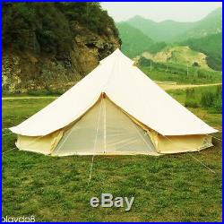 3/4/5/6M Bell Tent Waterproof Cotton Canvas Glamping Camping Outdoor Tent Awning