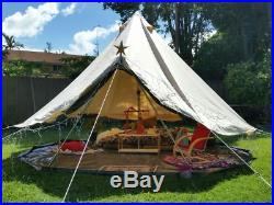 3/4/5/6M Safari Tents Bell Tent Waterproof Canvas Glamping Camping Outdoor Tents