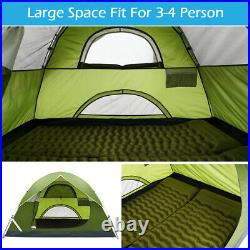 3-4 Person Camping Tent Double Layer Waterproof Hiking Beach Backpacking Shelter