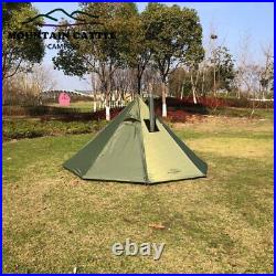 3-4 Person Ultralight Outdoor Camping Teepee Tent Rodless Hiking Tent Shelter