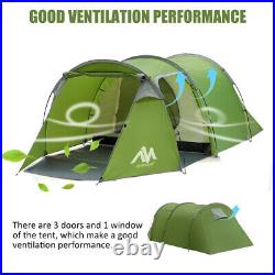 3-5 Person Waterproof Camping Tent Family Hiking Travelling Tunnel Cabin Shelter