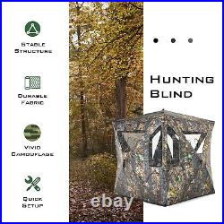 3 Person Portable Hunting Blind Pop-Up Ground Tent with Gun Ports & Carrying Bag