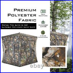 3 Person Portable Hunting Blind Pop-Up Ground Tent with Gun Ports & Carrying Bag