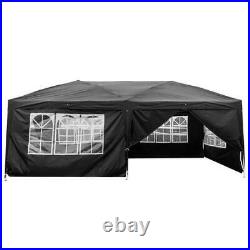 3 x 6m Four Windows Practical Waterproof Folding Tent Black