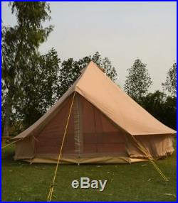 4M Bell Tent Metre Zipped-in-Groundsheet Tent Family 8 Person Camping Tent