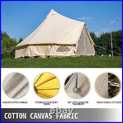 4M Double Door Large Cotton Canvas Bell Tent Glamping Yurt Camping Tent