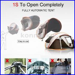 4Person Camping Tents Hiking Instant Setup Pop Up Family Cabin Tent Beach