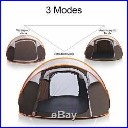 4-6 Person Instant Pop-Up Camping Tent Khaki Waterproof Automatic Family Shelter