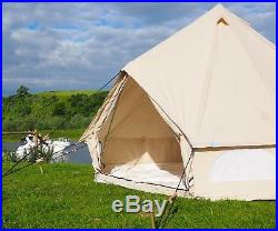 4 Metre 360gsm Canvas Bell Tent with Pegged In Groundsheet By Bell Tent Boutique