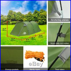 4 Person Camping Tent Family Dome Waterproof Double Layer Lightweight Outdoor US