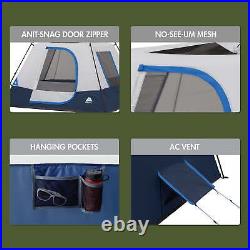 4-Person Instant Cabin Tent with LED Lighted Hub