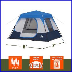 4-Person Instant Cabin Tent with LED Lighted Hub, Family, Camping Outdoor New