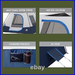 4-Person Instant Cabin Tent with LED Lighted Hub, Family, Camping Outdoor New