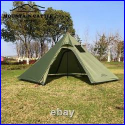 4 Person Ultralight OutDoor Camping Teepee Tent with Chimney Hole Pyramid Tent