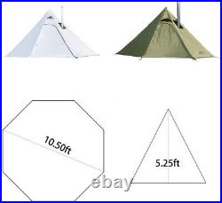 4 Persons 3.2lb Lightweight Tipi Hot Tents with Stove Jack 4 Season camping