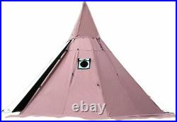 4-Season 2 Doors Lightweight Camping Teepee Tent with Stove Jack Half Inner Tent