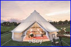 4 Season 5M/16.4FT Waterproof Cotton Canvas Bell Tent with Zipped Ground Sheet