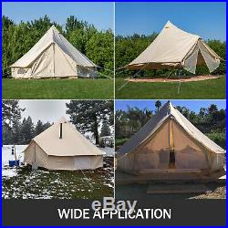 4-Season Waterproof Cotton Canvas Bell Tent Large Family Camp Hunting Yurt Tents