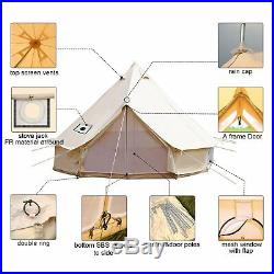 4m 5m 6m Safari Yurts Bell Tent Waterproof Canvas Glamping Camping Outdoor Tents