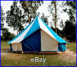 4m Canvas Bell Tent Turquoise ZIG 4 METER 100%Cotton MeshDoor 4vents waterproof