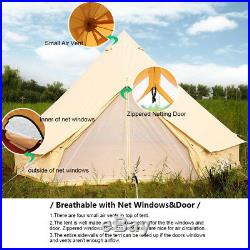5M Bell Tent 4-Season Camping Waterproof Mesh Door Window Outdoor +Stove Jacket
