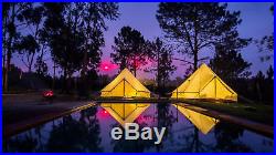 5M Bell Tent British Yurt Tent Canvas Outdoor Camping Beige Bell Tent House USA