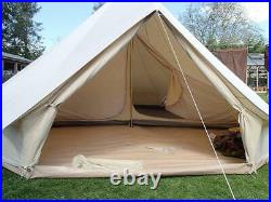 5M Bell Tent Glamping Camping Tent Yurt Cotton Canvas Large Family Teepee Stove
