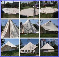 5M Bell Tent Glamping Camping Tent Yurt Cotton Canvas Large Family Teepee Stove