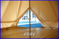 5M Canvas Bell Tent Fly Camping Glamping Waterproof Family Yurt Tent Stove Jack