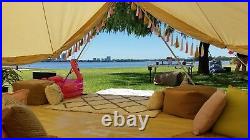 5M Canvas Bell Tent Waterproof Glamping Luxury Yurt Tent 4Season Camping Outdoor