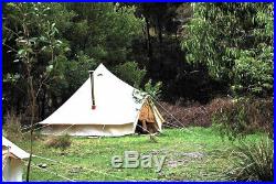 5M Cotton Canvas Bell Tent Glamping Camping Tent Yurt Family Teepee Stove Jack
