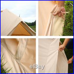 5M Cotton Canvas Bell Tent Glamping Camping Tent Yurt Family Teepee Stove Jack