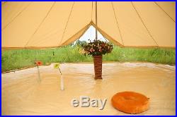 5M Double Door Waterproof 4-Season Cotton Canvas Bell Tent Glamping Yurt Camping