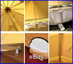 5M Glamping Tent British Yurt Tent Canvas Outdoor Camping Beige Bell Tent House